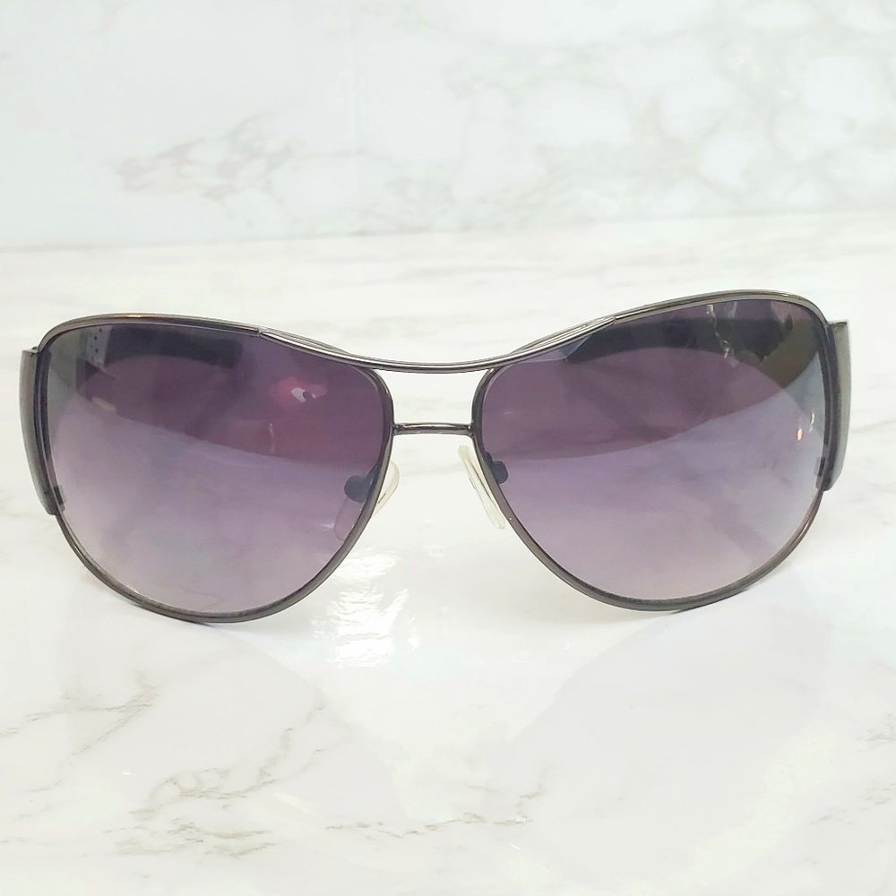 Classic Gunmetal Grey Aviator Frame Black Polarized Lens Sunglasses (ES753)